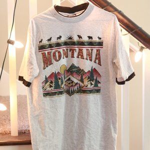 Vintage Montana Tee w/ False Second Collar/Sleeve
